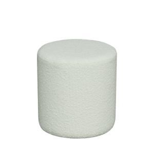 Puf redondo de tejido bouclette ø34cm - blanco
