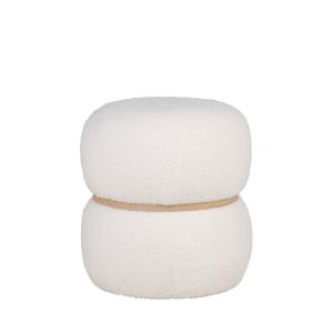 Puf redondo de tela rizada blanco ø38cm - blanco
