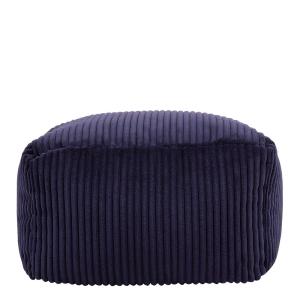 Puf reposapiés cuadrado de pana azul marino
