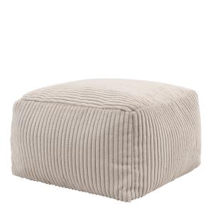 Puf reposapiés cuadrado de pana beige