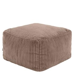 Puf reposapiés cuadrado de pana marrón moca