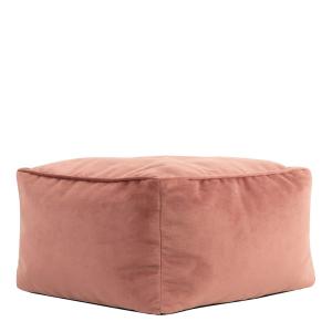 Puf reposapiés cuadrado de terciopelo rosa