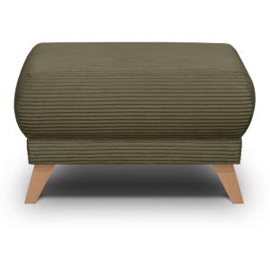 Puf reposapiés de pana verde caqui 70 cm