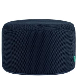 Puf reposapiés redondo de malla para juegos, azul marino