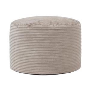 Puf reposapiés redondo de pana beige