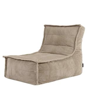 Puf sillón chaise longue de pana beige
