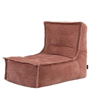 Puf sillón chaise longue de pana rosa