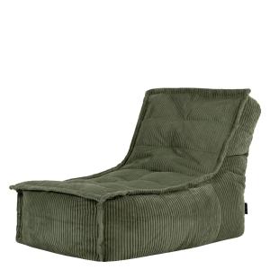 Puf sillón chaise longue de pana verde salvia
