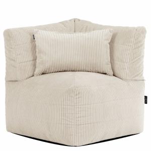 Puf sillón de esquina modular en pana beige