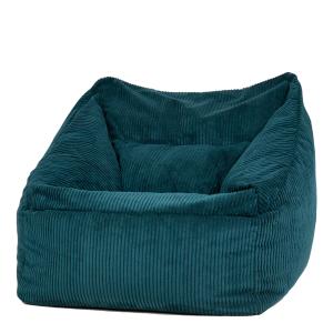 Puf sillón de pana azul pato