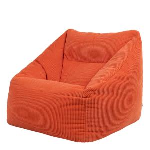 Puf sillón de pana naranja terracota