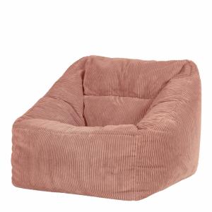 Puf sillón de pana rosa