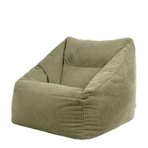 Puf sillón de pana verde salvia