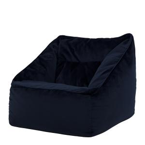 Puf sillón de terciopelo noche azul