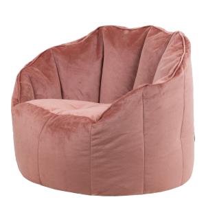 Puf sillón de terciopelo rosa