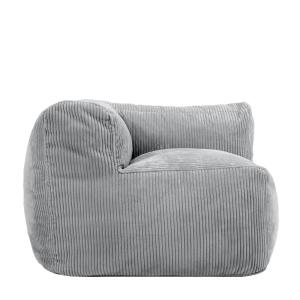 Puf sillón esquinero modular de pana gris