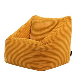Puf sillón infantil de pana amarillo ocre