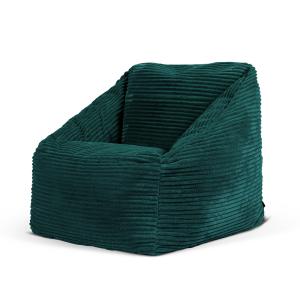 Puf sillón infantil de pana azul pato