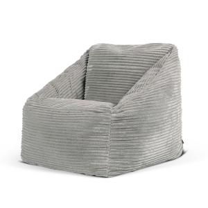 Puf sillón infantil de pana gris claro