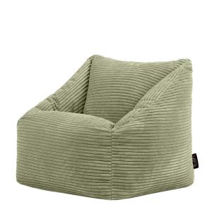 Puf sillón infantil de pana verde salvia