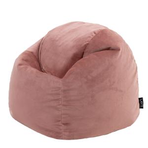 Puf sillón infantil de terciopelo rosa