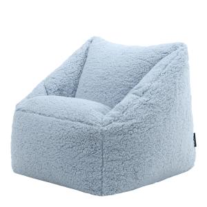 Puf sillón infantil sherpa azul claro
