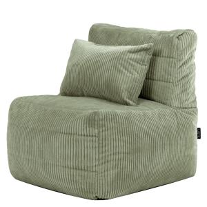 Puf sillón modular en pana verde salvia
