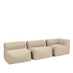 Puf sofá esquinero modular 3 piezas int/ext en olefina beig…