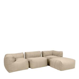 Puf sofá esquinero modular 4 piezas int/ext en olefina beig…