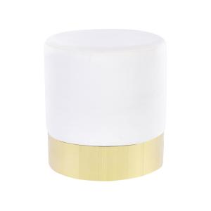 Puf terciopelo blanco 39 cm 39 cm 40 cm