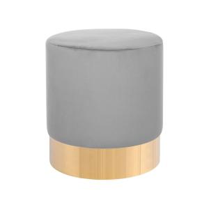 Puf terciopelo gris claro 39 cm 39 cm 40 cm