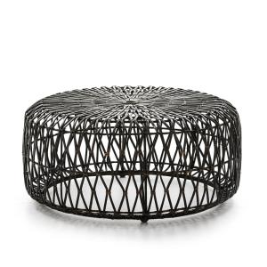 Puff 89x89x38 mimbre marron,miel