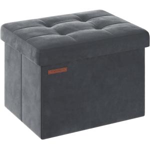 Puff almacenaje de 31 x 41 x 31 cm de color gris pizarra