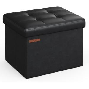 Puff almacenaje de 31 x 41 x 31 cm de color negro simple