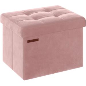 Puff almacenaje de 31 x 41 x 31 cm de color rosa jaela