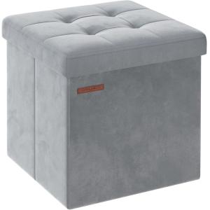 Puff almacenaje de 38 x 38 x 38 cm de color gris paloma