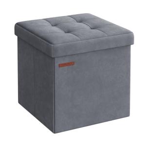 Puff almacenaje de 38 x 38 x 38 cm de color gris pizarra