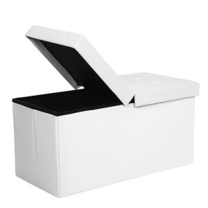 Puff almacenaje de 38 x 76 x 38 cm de color blanco