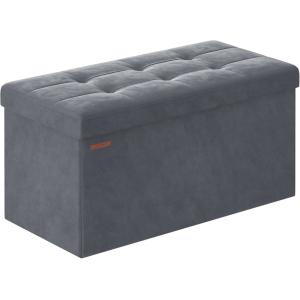 Puff almacenaje de 38 x 76 x 38 cm de color gris pizarra