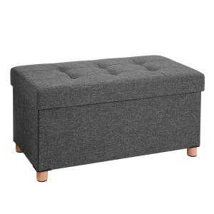 Puff almacenaje de 38 x 76 x 40 cm de color gris pizarra