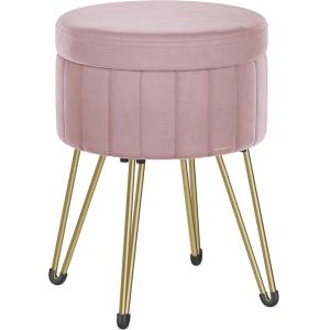 Puff almacenaje de 39 x 44,4 cm de color rosa jalea