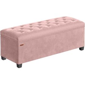 Puff almacenaje de 40 x 110 x 40 cm de color rosa jalea