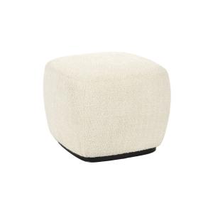 Puff blanco de tela rizada
