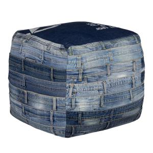 Puff cuadrado pittsburgh 45cm azul vaquero hecho a mano for…