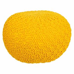 Puff de algodón trenzado amarillo 45x45x30