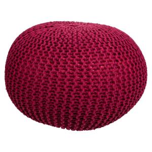 Puff de algodón trenzado rojo 45x45x30