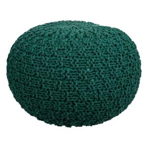 Puff de algodón trenzado verde 45x45x30