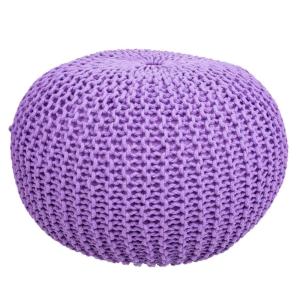 Puff de algodón trenzado violeta 45x45x30