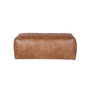 Puff de cuero reciclado marrón coñac