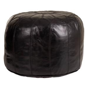 Puff de piel negro 48x48x35